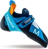 Kletterschuh Mastia von Tenaya; blau mit orangefarbenem Detail; mit Klettverschluss. Produktbild-Vorschau