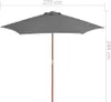 vidaXL Sonnenschirm mit Holz-Mast 270 cm Anthrazit Produktbild-Vorschau 5