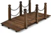 COSTWAY Pont en bois avec balustrade en plastique, pont de Voir les images du produit 8
