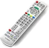 A silver remote control with various buttons is shown against a white background. Náhľad obrázku produktu