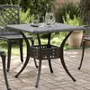 vidaXL Tavolo da giardino nero 80x80x75 cm in alluminio Anteprima dell’immagine prodotto 2