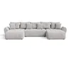 A U-shaped sectional sofa with multiple cushions, shown from the front on a white background. Produktbild-Vorschau