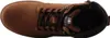 A top-down view of a brown leather boot. Voir les images du produit