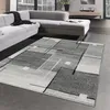 Tappeto di design con motivo quadrato astratto in grigio Anteprima dell’immagine prodotto 1