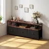 Meuble TV 137 cm avec LED, plateau effet bois tigre, 3 Voir les images du produit 2