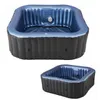 Two views of an inflatable hot tub against a white background. Voir les images du produit