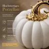 LED Porzellan Kürbis Weiß Gold Mittel Herbstdeko Warmweiß Produktbild-Vorschau 6