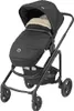A black baby stroller with a cream-colored liner inside. Náhled obrázku produktu