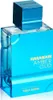 A product shot of a blue glass perfume bottle with a blue cap. Náhled obrázku produktu