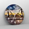 Wanduhr - Rund - Glasuhr - Strand Ozean Sand Holzbrücke Produktbild-Vorschau 4