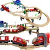 Große Holzeisenbahn mit Schienen, Zügen & Zubehör für Produktbild-Vorschau 1