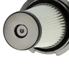 Close-up view of a pleated white filter element within a metal housing. Produktbild-Vorschau