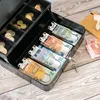 Caisse à monnaie verrouillable, 5 compartiments à monnaie Voir les images du produit 8