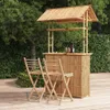 Bar-Set aus Bambus 2-Sitzer mit Dach und klappbaren Produktbild-Vorschau 2