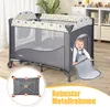 Reisebett mit Matratze, 5 in 1 Beistellbett Baby mit Rollen Produktbild-Vorschau 6