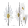A folding room divider with a floral pattern of daisies against a white background. Podgląd zdjęcia produktu