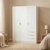 3-türiger Kleiderschrank - Weiß, für Schlafzimmer 52x121 cm Produktbild-Vorschau 2