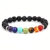 7 Chakra Bracelet de pierres de lave, Bracelet de pierres Produktbild-Vorschau 2