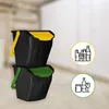 Two stacked black recycling bins with yellow and green lids, next to icons representing different types of waste. Náhľad obrázku produktu