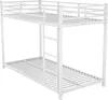 A white metal bunk bed with a ladder, shown from a side-angle. Anteprima dell’immagine prodotto