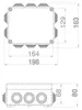 Hochwertige Abzweigdose / Industriebox / Leergehäuse / IP65 / grau mit Dichtungen / Premium-Qualität / 198x163x80 mm (10) Náhled obrázku produktu