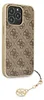 A close-up shot of a phone case with a branded pattern and a charm. Náhled obrázku produktu
