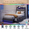 UnboxG Lit simple 90×200 cm Gris, lit rembourré en lin avec Voir les images du produit 6