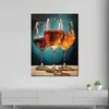 Cheers 3 Weingläser Gläser Leinwandbild Wandbild Kunstdruck Produktbild-Vorschau 2