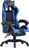 Gaming-Stuhl mit Fußstütze Blau und Schwarz Kunstleder Produktbild-Vorschau 1