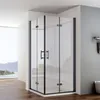 IMPTS Duschkabine Eckeinstieg 90x90cm Mattschwarz Dusche Produktbild-Vorschau 1