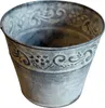 Blumentopf aus Zink mit Ornament, Höhe ca. 10 cm, Ø oben Produktbild-Vorschau 1