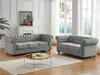 Couchgarnitur 3+2 - Samt - Hellgrau - CHESTERFIELD Produktbild-Vorschau 2