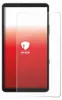 A screen protector for a smartphone is shown against a gradient background. Produktbild-Vorschau