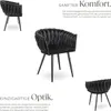 Set Esszimmerstuhl Astano Samt, Knotendesign - schwarz, 4er Produktbild-Vorschau 3