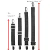 Four adjustable bed sheet fasteners of different lengths are displayed vertically against a white background. Produktbild-Vorschau