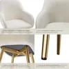 Chaise MARILYN rembourrée en velours côtelé - crème/or, par Voir les images du produit 5