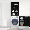 vidaXL Waschmaschinen-Schrank Schwarz Eichen-Optik 64 x 24 Produktbild-Vorschau 4