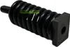 A black spring with metal attachments on a white background. Produktbild-Vorschau