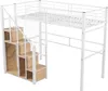 Łóżko piętrowe Merax 90x200 cm ze schodami i drążkiem na Podgląd zdjęcia produktu 7