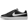 A side view of a black Nike Court Royale sneaker with a white Nike swoosh logo and a white sole, presented on a white background. Náhled obrázku produktu