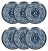 A set of six dinner plates with a decorative blue and white pattern. Podgląd zdjęcia produktu