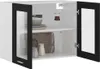 vidaXL Szafka wisząca szklana czarna 80x31x60 cm płyta Podgląd zdjęcia produktu 3