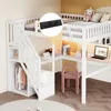 Letto a soppalco in legno, dimensioni 140x200 cm, con Anteprima dell’immagine prodotto 4