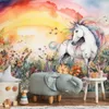 Muralo Selbstklebende Fototapete für Kinder EINHORN Blumen Produktbild-Vorschau 8