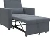 A dark gray sofa bed is shown partially unfolded against a white background. Anteprima dell’immagine prodotto
