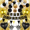 Geburtstagsdekorationsset Schwarz Gold Party Set Produktbild-Vorschau 1