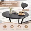 COSTWAY Stół barowy ogrodowy, okrągły metalowy stolik Podgląd zdjęcia produktu 4
