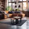A modern living room with a large sectional couch and nesting coffee tables. Náhled obrázku produktu