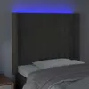 vidaXL LED Kopfteil Dunkelgrau 93x16x118/128 cm Samt Produktbild-Vorschau 4