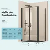 doporro Eck-Duschkabine Ravenna66 80x100x195cm Schwarz Produktbild-Vorschau 2